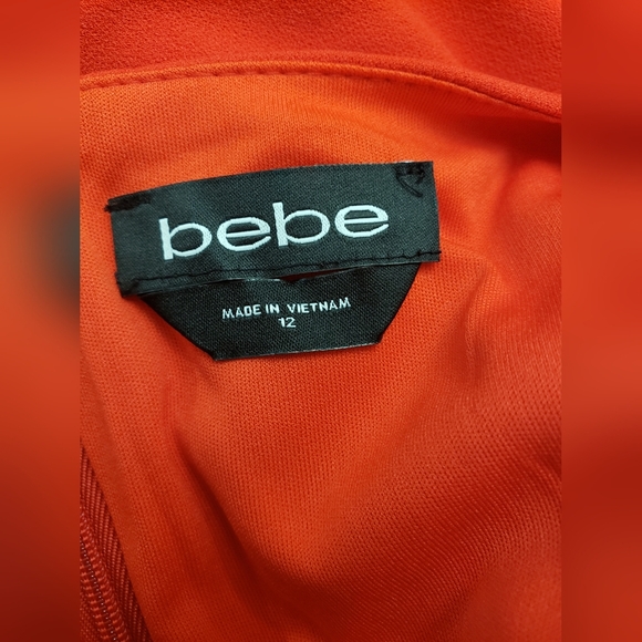 Bebe Women's Halter Scuba Crepe Bodycon Dress, Red Size 12 NWT - Picture 4 of 6